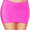 Roma Lingerie Basic & Sexy Hot Pink Lycra Mini Skirt