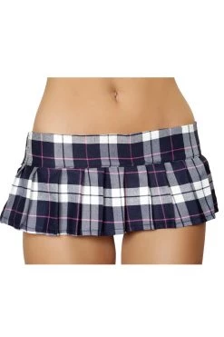 Roma 6" Blue Pleated Plaid Skirt School Girl Outfits