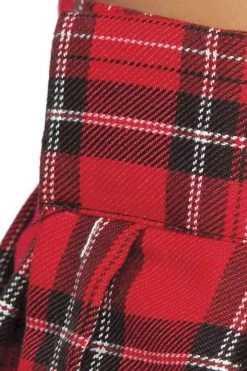 Roma 6" Pleated Plaid Skirt - Red School Girl Outfits 7 Roma 6