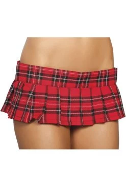 Roma 6" Pleated Plaid Skirt - Red School Girl Outfits