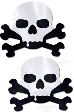 Pastease Costumes Black & White Skull & Crossbones Nipple Pasties