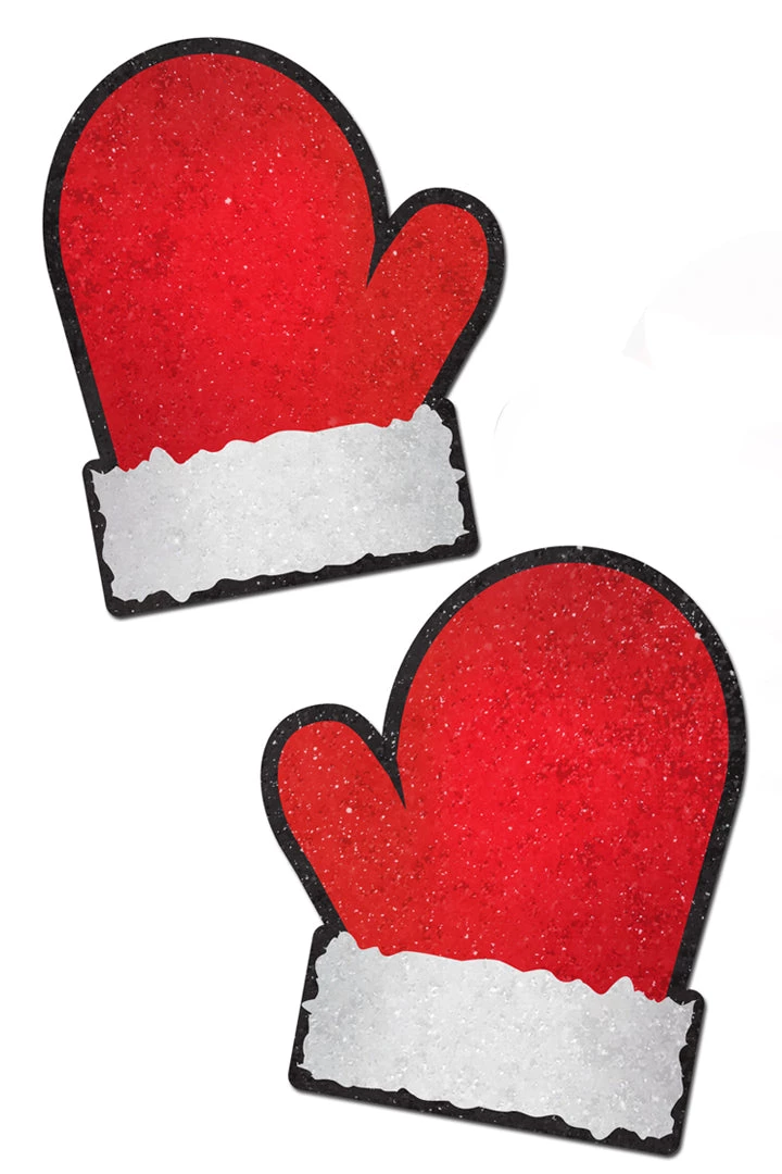 Pastease Santa Mittens Christmas Nipple Pasties 3 Pastease Santa Mittens Christmas Nipple Pasties