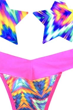 NevaNude Sporty Aztec Rave Nipple Pasties & Thong Panty