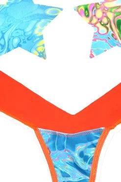 NevaNude Lingerie Sporty Tropical Skittles Nipple Pasties & Thong Panty