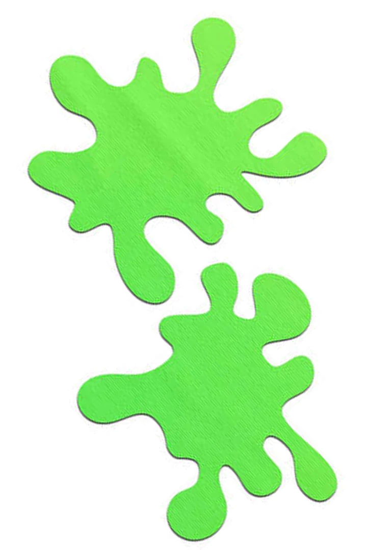 Pastease Glow In The Dark & Neon Splat Neon Green Splatter Nipple Pasties 3 Pastease Glow In The Dark & Neon Splat Neon Green Splatter Nipple Pasties