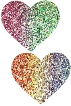 NevaNude Accessories Super Sparkle Rock Glitter Hearts Nipple Pasties