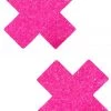 NevaNude Super Sparkle Pink Chunky Glitter XX Nipple Pasties Glow In The Dark & Neon