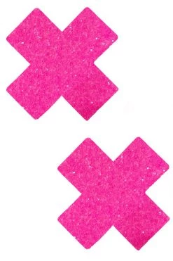 NevaNude Super Sparkle Pink Chunky Glitter XX Nipple Pasties Glow In The Dark & Neon