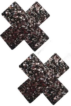NevaNude Accessories Grey Chunky Star Glitter XX Nipple Pasties