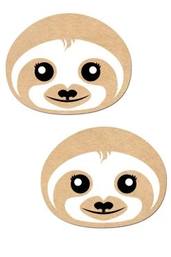 Pastease Fierce Sloth On Nude Vegan Suede Nipple Pasties Lingerie