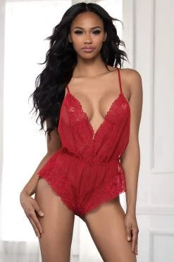 Seven Till Midnight Mesh And Lace Play Romper
