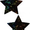 Pastease Black Shattered Glass Disco Star Nipple Pasties Accessories