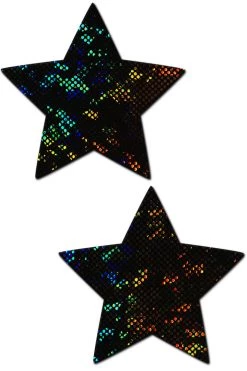 Pastease Black Shattered Glass Disco Star Nipple Pasties Accessories