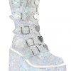 Demonia White Multi Glitter 5.5" Platform Mid-Calf Boots* Shoes 1 Demonia White Multi Glitter 5.5" Platform Mid-Calf Boots* Shoes