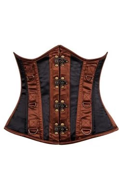 Daisy Corsets Black & Brown Steel Boned Underbust Corset*