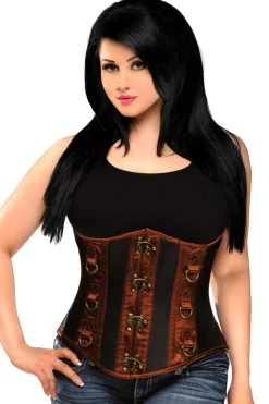 Daisy Corsets Black & Brown Steel Boned Underbust Corset*