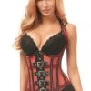 Daisy Corsets Steel Boned Red Fishnet Under Bust Corset Christmas Lingerie