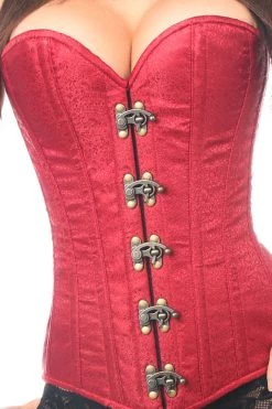 Daisy Corsets Wine Brocade Steel Boned Corset W/Clasp Closure* 9 Daisy Corsets Wine Brocade Steel Boned Corset W/Clasp Closure*