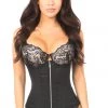Daisy Corsets Black Cotton Steel Boned Underbust Corset W/Zipper* Lingerie