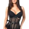 Daisy Corsets BDSM Lingerie Fishnet & Faux Leather Steel Boned Underbust Corset*