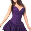 Daisy Corsets Lingerie Dark Purple Lace Steel Boned Ruffle Corset Dress*
