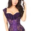 Daisy Corsets Plum Sheer Lace Steel Boned Corset*