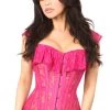 Daisy Corsets Fuchsia Sheer Lace Steel Boned Corset* Lingerie
