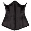 Daisy Corsets Lingerie Black Satin Underbust Steel Boned Corset*