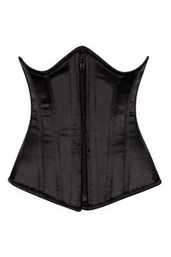 Daisy Corsets Lingerie Black Satin Underbust Steel Boned Corset*