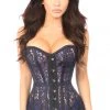 Daisy Corsets Sheer Navy Blue Lace Steel Boned Corset*