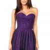 Daisy Corsets Steel Boned Plum Lace Empire Waist Corset Dress*