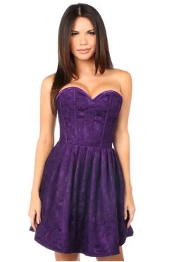 Daisy Corsets Steel Boned Plum Lace Empire Waist Corset Dress*