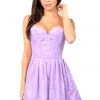 Daisy Corsets Steel Boned Lilac Lace Empire Waist Corset Dress* Lingerie