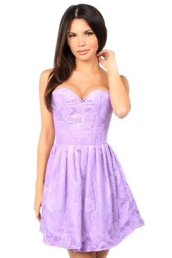 Daisy Corsets Steel Boned Lilac Lace Empire Waist Corset Dress* Lingerie