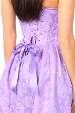 Daisy Corsets Steel Boned Lilac Lace Empire Waist Corset Dress* Lingerie