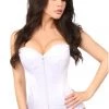 Daisy Corsets White Satin Steel Boned Corset*