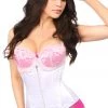 Daisy Corsets White Satin Underbust Steel Boned Corset* Lingerie