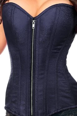 Daisy Corsets Lingerie Navy Blue Brocade Steel Boned Corset*
