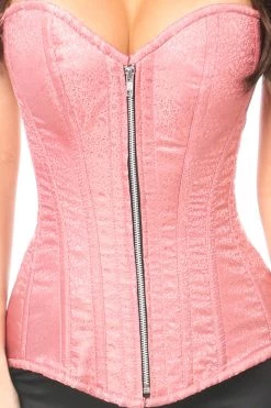 Daisy Corsets Lingerie Dusty Rose Brocade Steel Boned Corset*