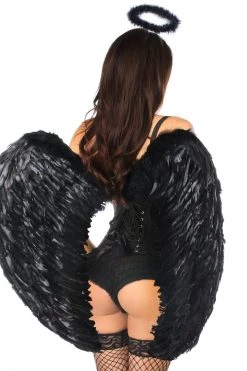 Daisy Corsets Costumes 4 PC Sequin Black Angel Corset Costume* 8 Daisy Corsets Costumes 4 PC Sequin Black Angel Corset Costume*