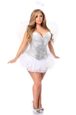 Daisy Corsets 4 PC Silver Sequin Angel Corset Costume* Costumes