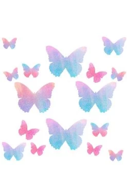 NevaNude Dancewear Blue & Pink Iridescent Butterfly Body Stickers