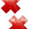 NevaNude New Red Vinyl Double X Nipple Pasties