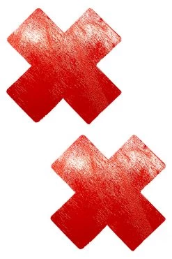 NevaNude New Red Vinyl Double X Nipple Pasties