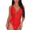 3WISHES Lingerie Lace Low Cut Teddy