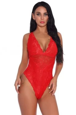 3WISHES Lingerie Lace Low Cut Teddy