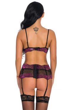3WISHES Two Tone Lace Bra And Garter
