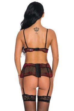 3WISHES Two Tone Lace Bra And Garter