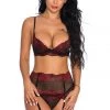 3WISHES Two Tone Lace Bra And Garter