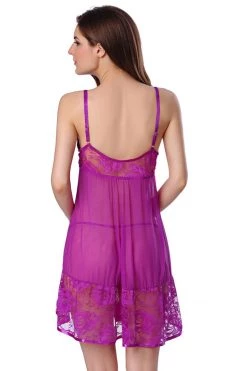 3WISHES Romantic Lace And Mesh Babydoll